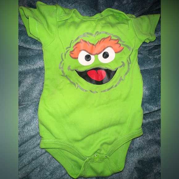 Sesame Street Other - Sesame Street Oscar The Grouch Short Sleeve Onesie